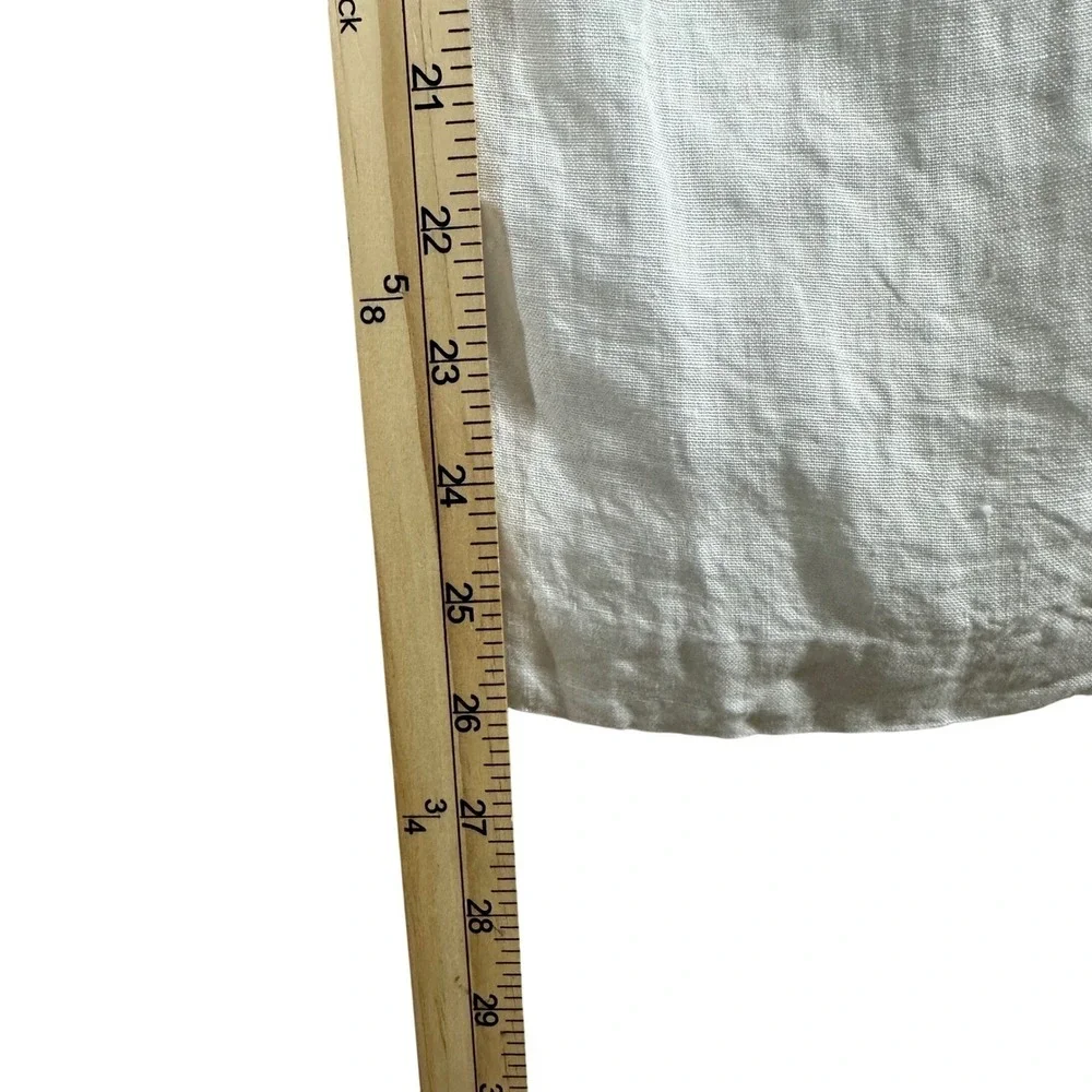 Savile Row Co London Mens White Linen Trousers Straight Leg Pants‎ 35x26